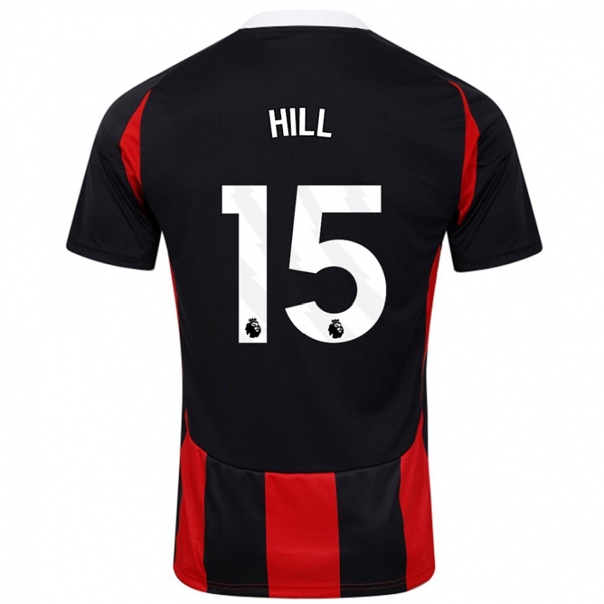 Enfant Football Maillot Anisha Hill #15 Noir Rouge Tenues Extérieur 2024/25