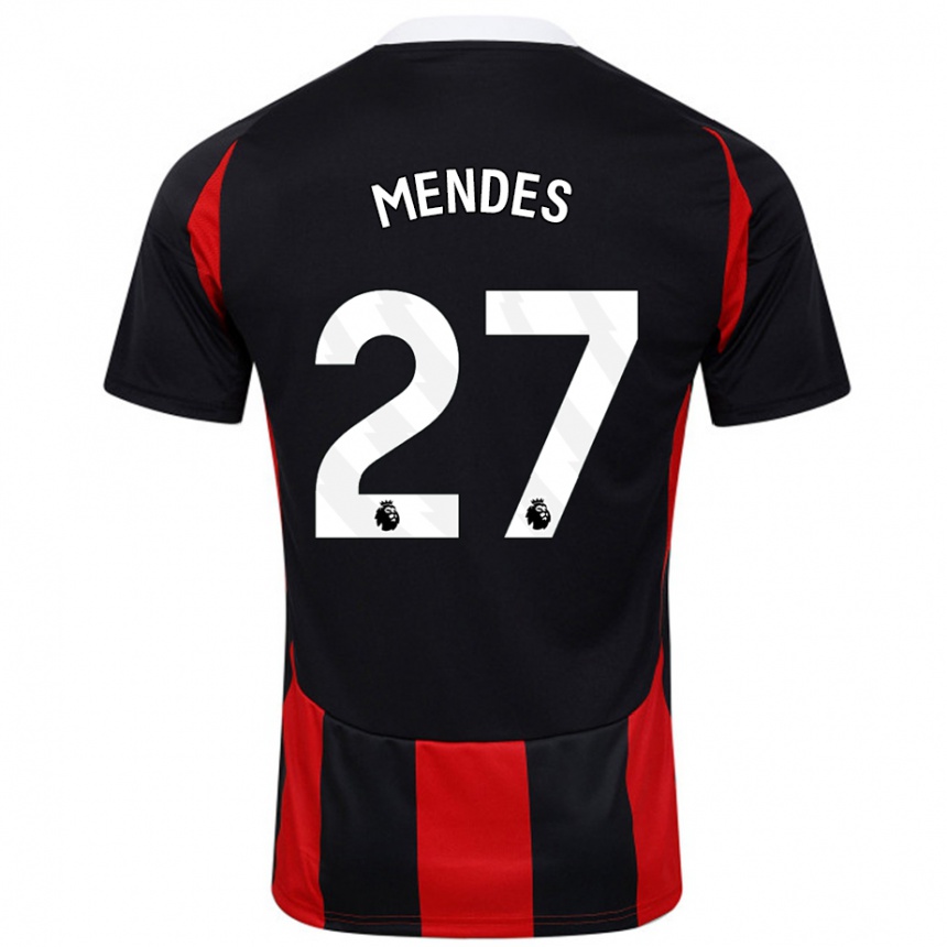 Enfant Football Maillot Megalie Mendes #27 Noir Rouge Tenues Extérieur 2024/25