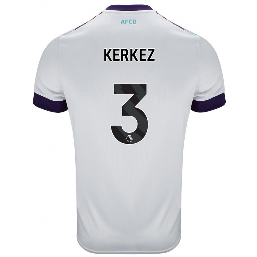 Enfant Football Maillot Milos Kerkez #3 Blanc Vert Violet Tenues Extérieur 2024/25