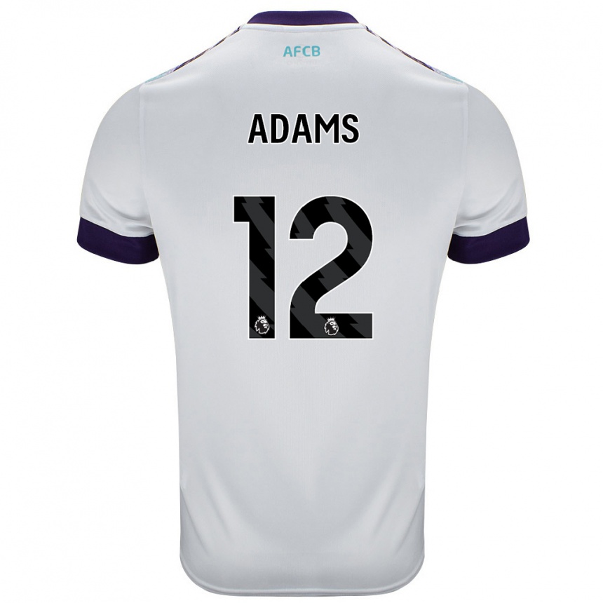 Enfant Football Maillot Tyler Adams #12 Blanc Vert Violet Tenues Extérieur 2024/25