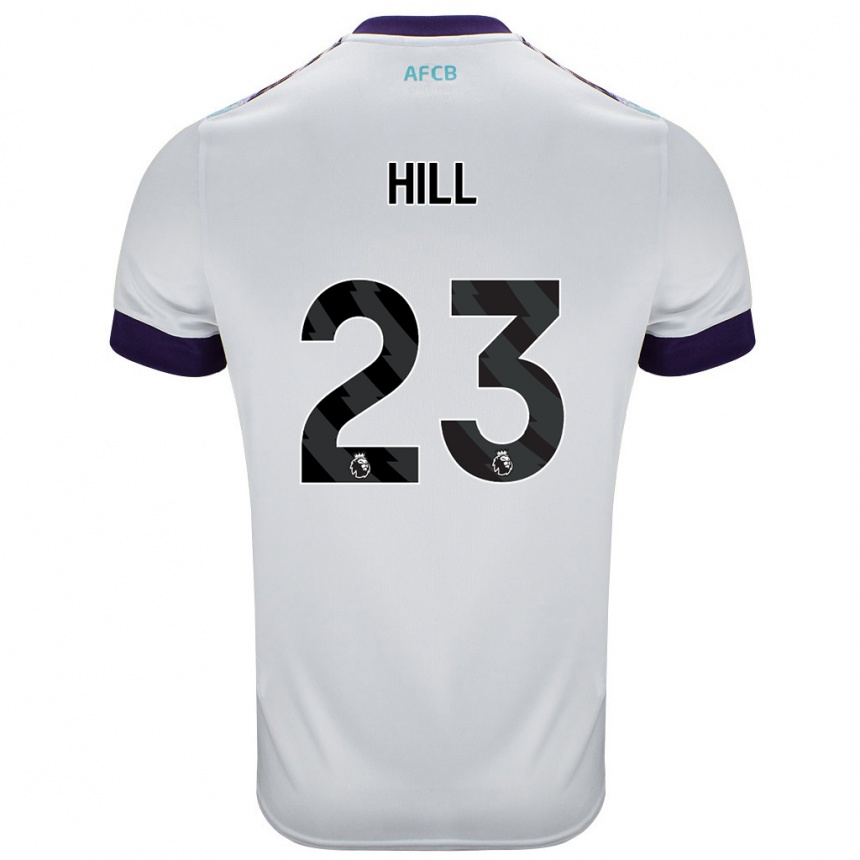 Enfant Football Maillot James Hill #23 Blanc Vert Violet Tenues Extérieur 2024/25