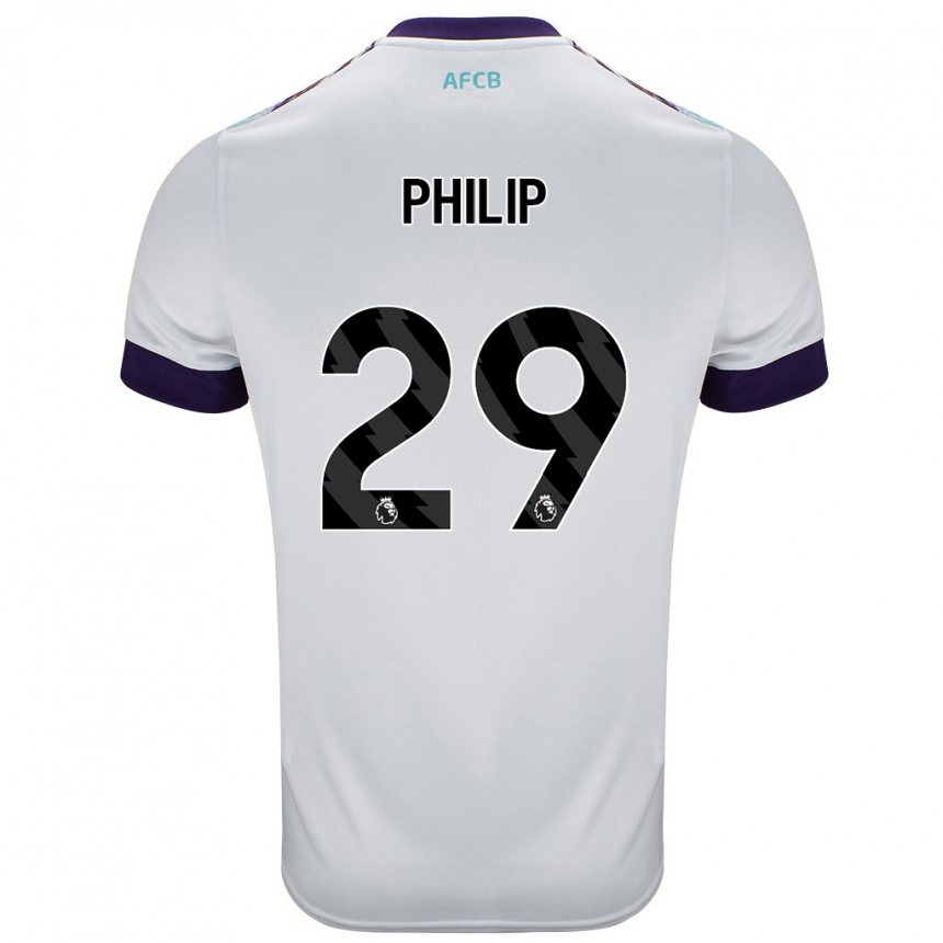 Enfant Football Maillot Philip Billing #29 Blanc Vert Violet Tenues Extérieur 2024/25