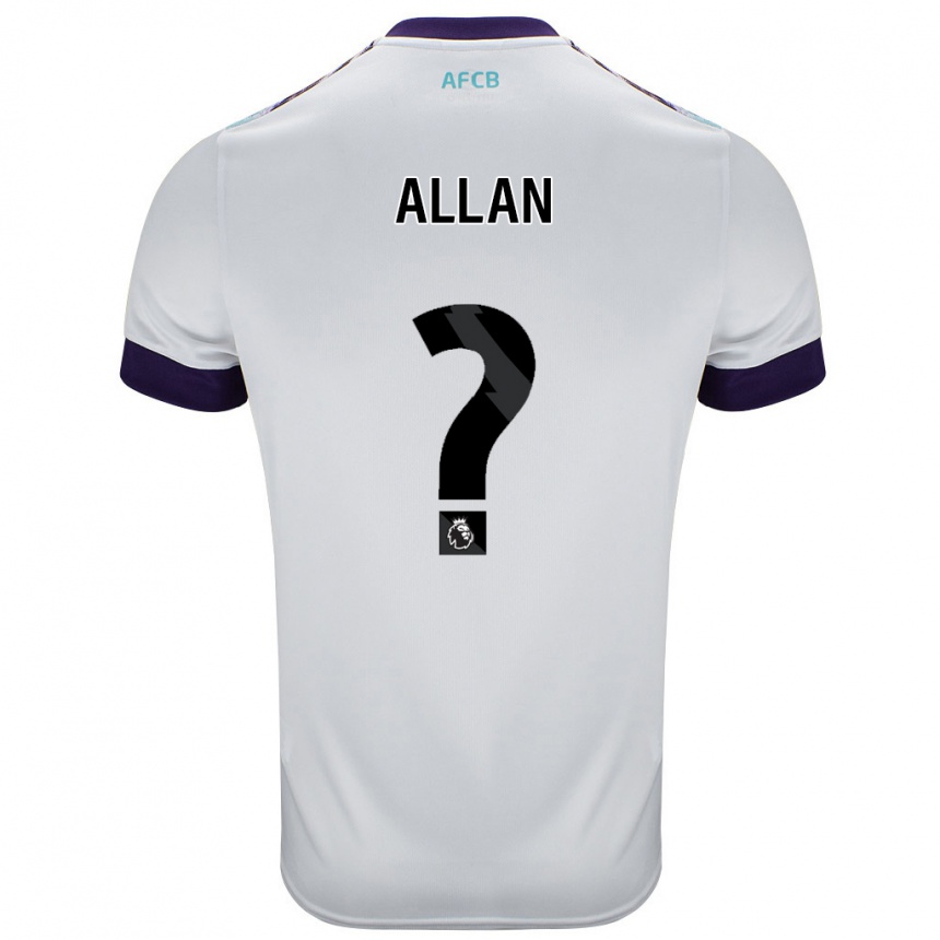 Enfant Football Maillot Mack Allan #0 Blanc Vert Violet Tenues Extérieur 2024/25