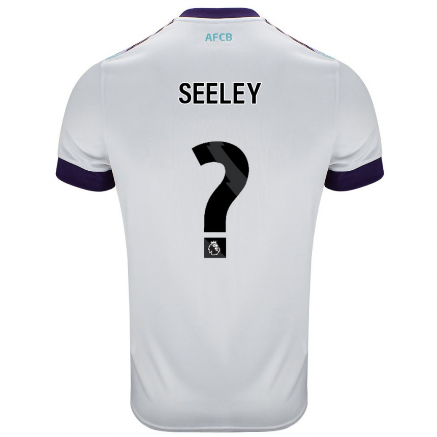 Enfant Football Maillot Will Seeley #0 Blanc Vert Violet Tenues Extérieur 2024/25