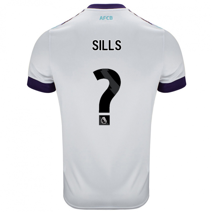 Enfant Football Maillot Ethan Sills #0 Blanc Vert Violet Tenues Extérieur 2024/25