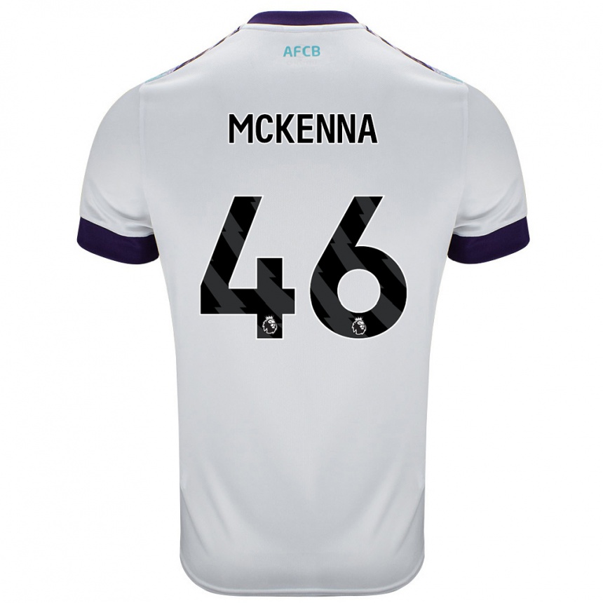 Enfant Football Maillot Callan Mckenna #46 Blanc Vert Violet Tenues Extérieur 2024/25