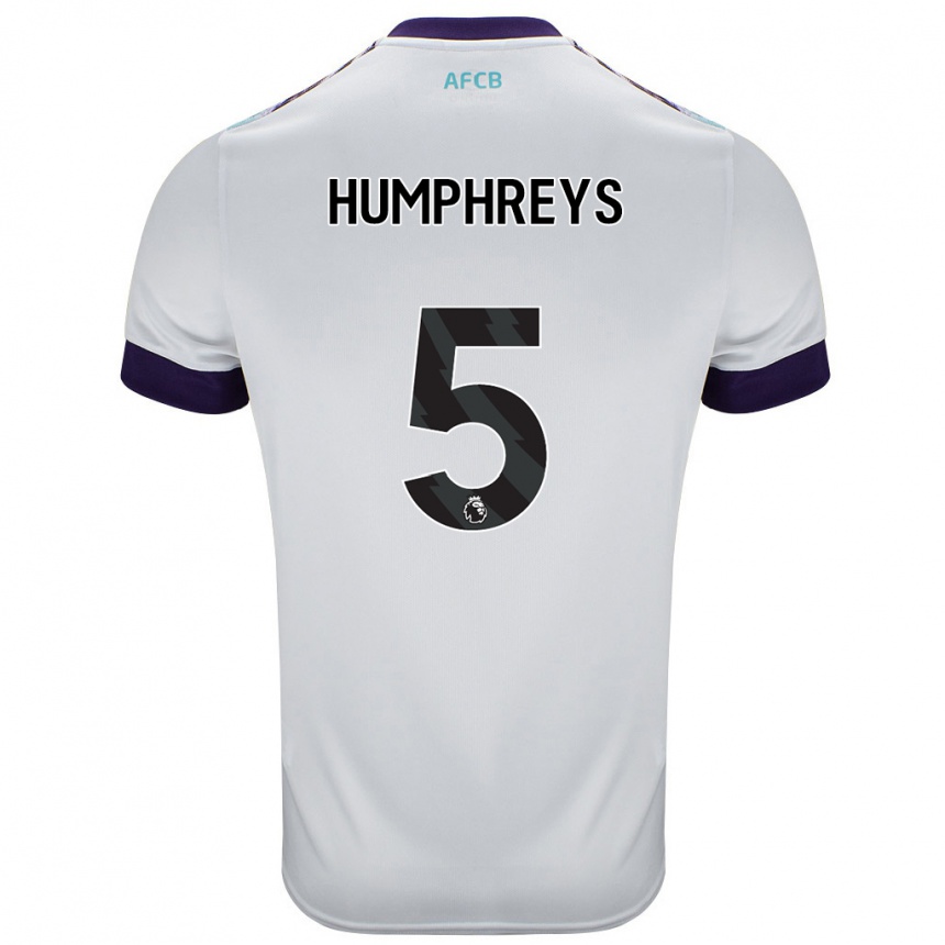 Enfant Football Maillot Holly Humphreys #5 Blanc Vert Violet Tenues Extérieur 2024/25