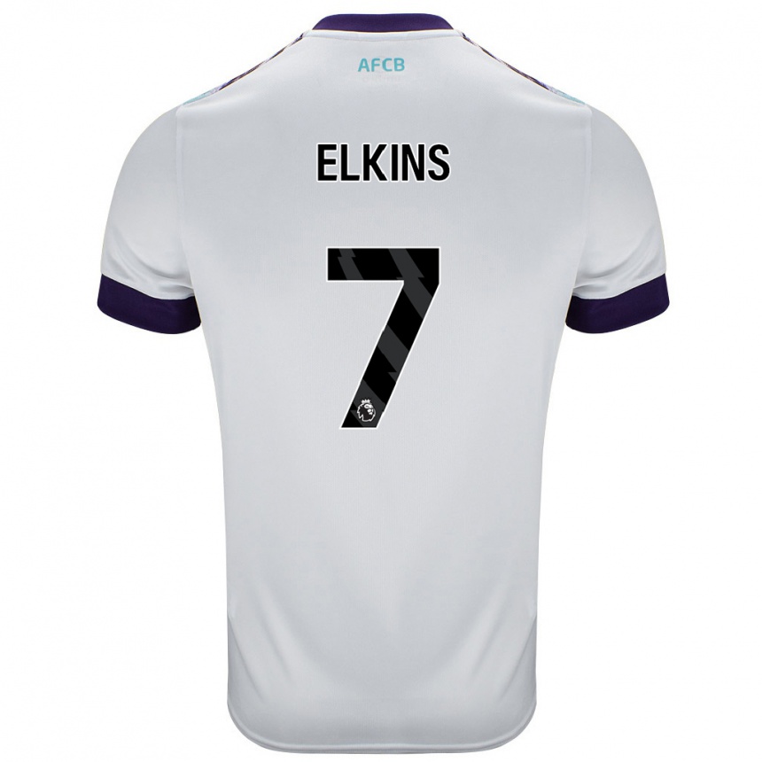 Enfant Football Maillot Elle Elkins #7 Blanc Vert Violet Tenues Extérieur 2024/25