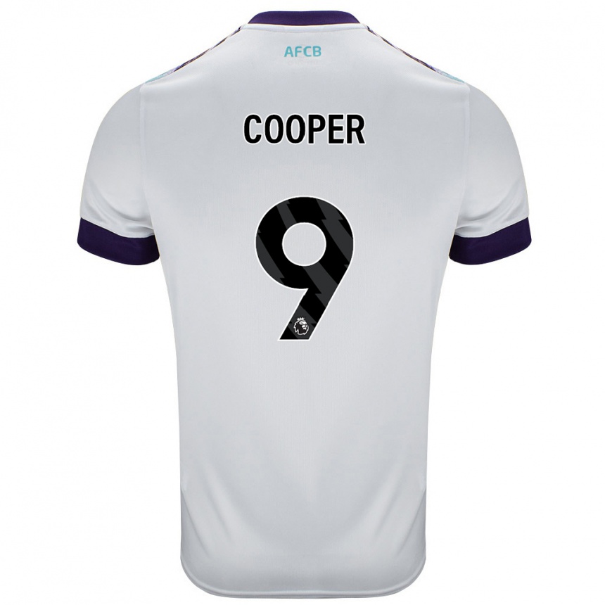 Enfant Football Maillot Lucy Cooper #9 Blanc Vert Violet Tenues Extérieur 2024/25