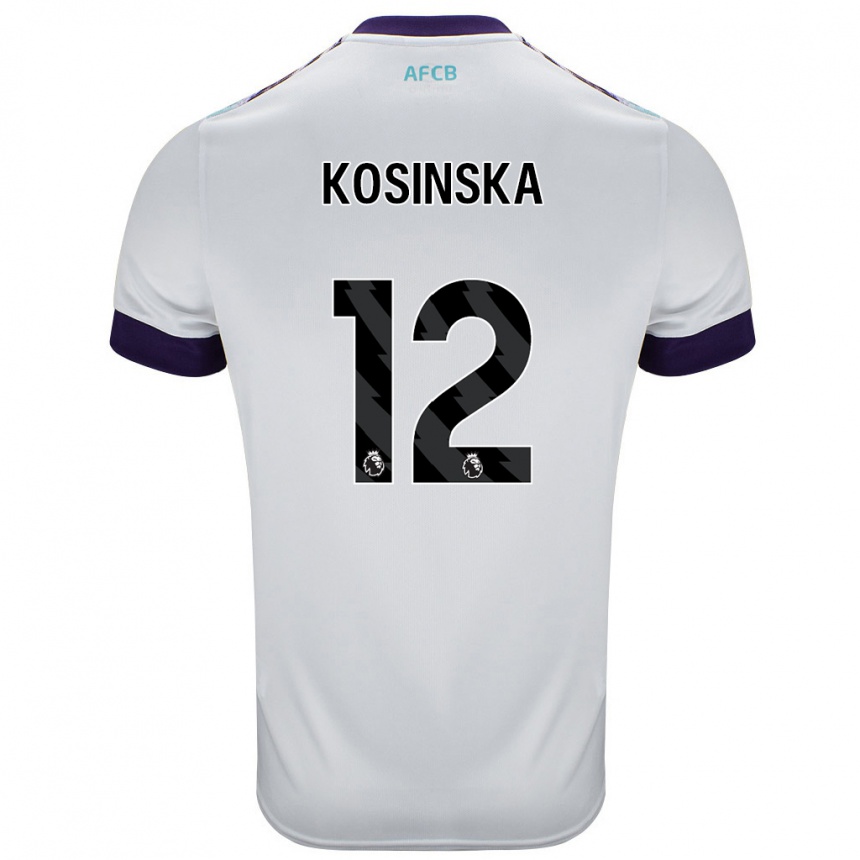 Enfant Football Maillot Daniela Kosinska #12 Blanc Vert Violet Tenues Extérieur 2024/25