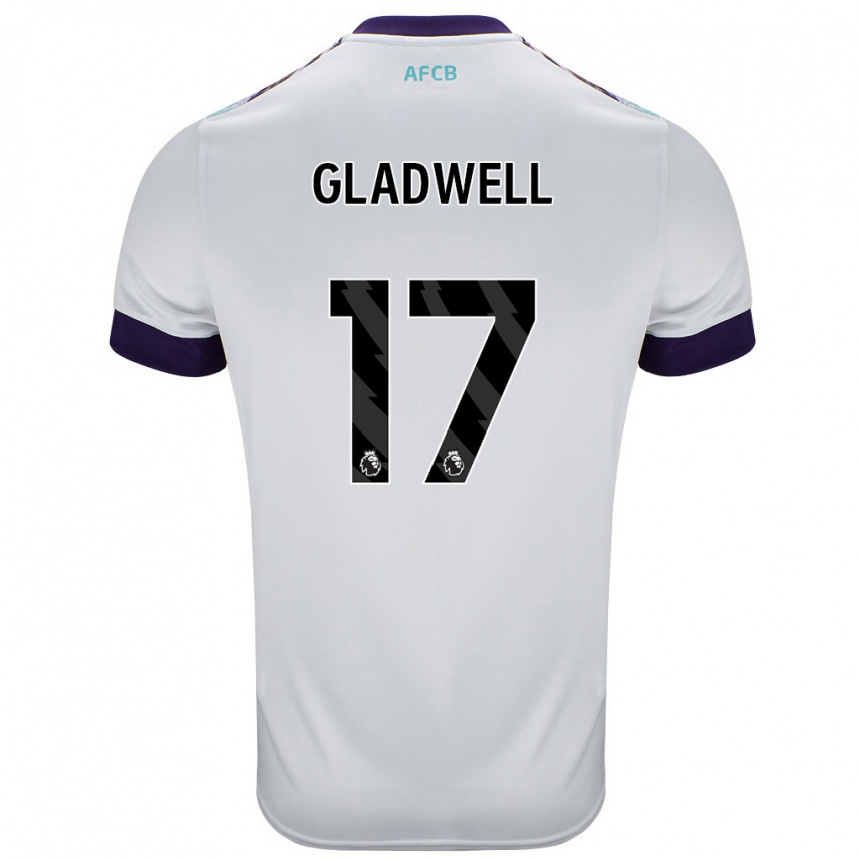 Enfant Football Maillot Molly Gladwell #17 Blanc Vert Violet Tenues Extérieur 2024/25