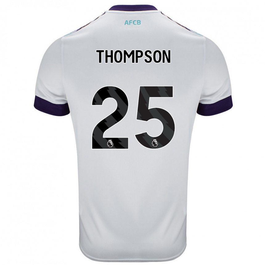 Enfant Football Maillot Kenni Thompson #25 Blanc Vert Violet Tenues Extérieur 2024/25