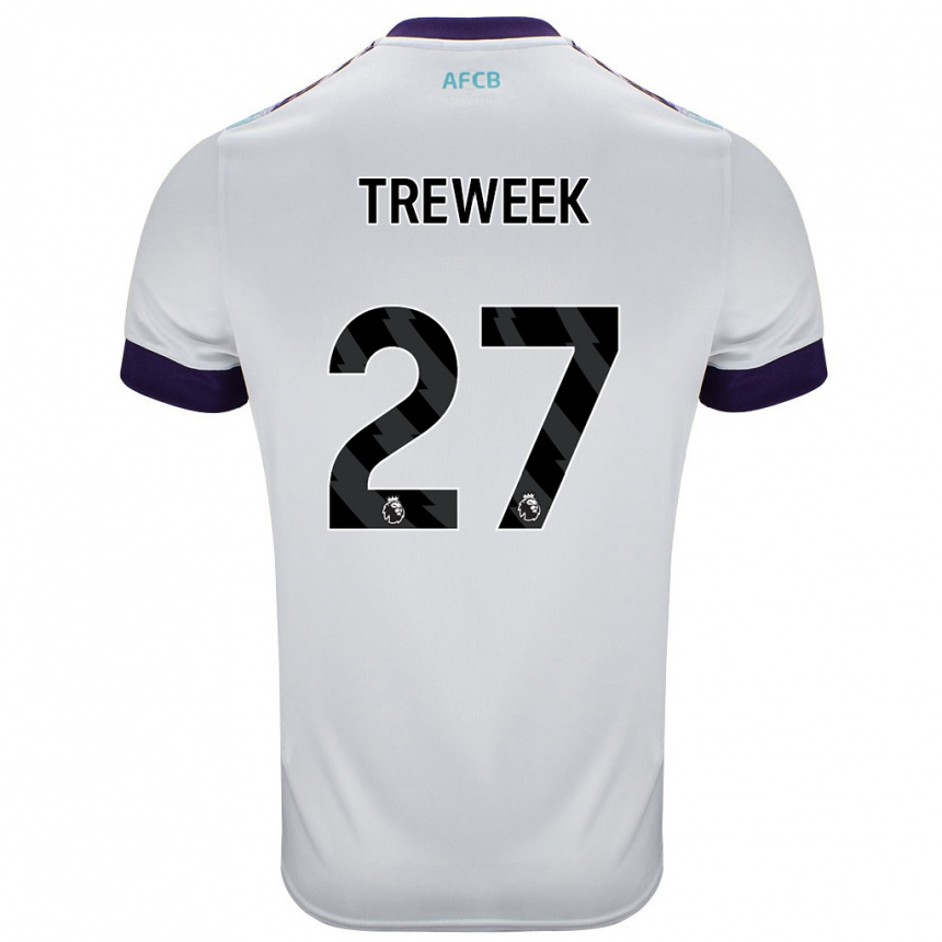 Enfant Football Maillot Amber Treweek #27 Blanc Vert Violet Tenues Extérieur 2024/25