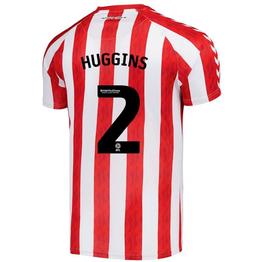 Homme Football Maillot Niall Huggins #2 Rouge Blanc Tenues Domicile 2024/25