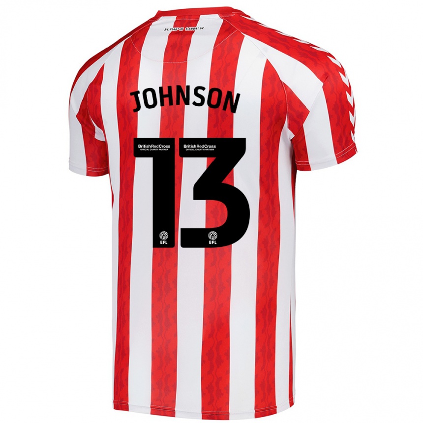 Homme Football Maillot Zak Johnson #13 Rouge Blanc Tenues Domicile 2024/25