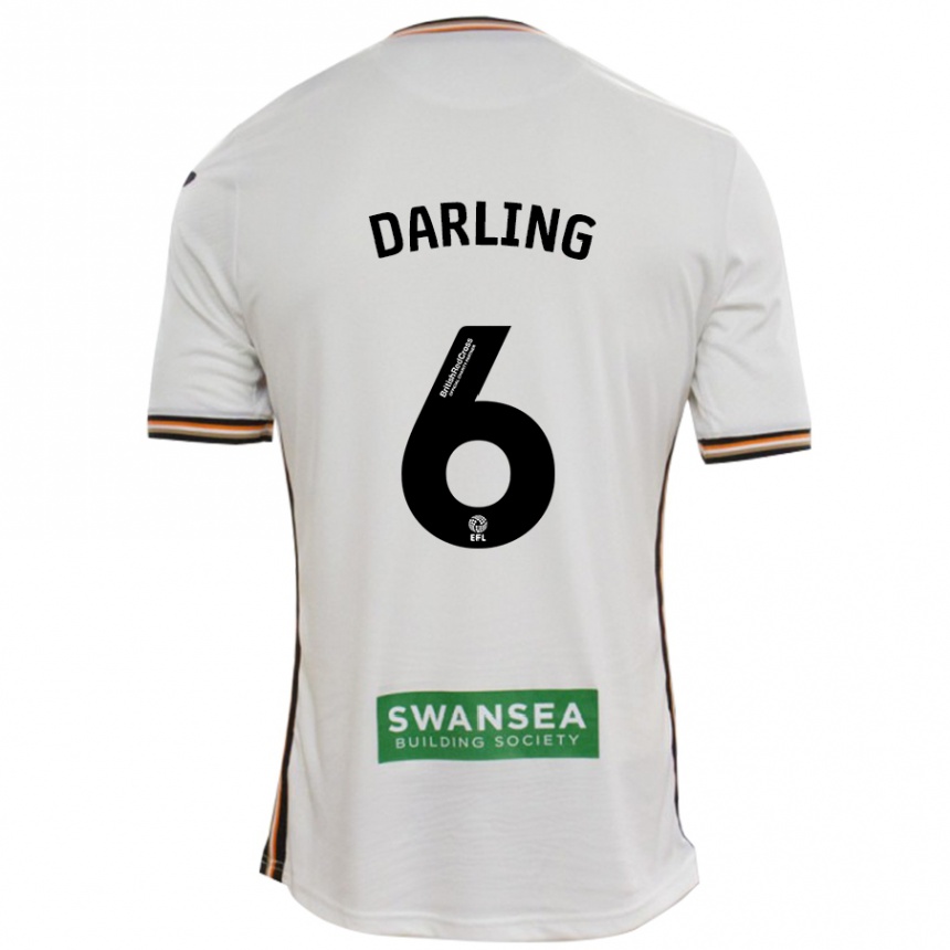 Homme Football Maillot Harry Darling #6 Blanc Tenues Domicile 2024/25