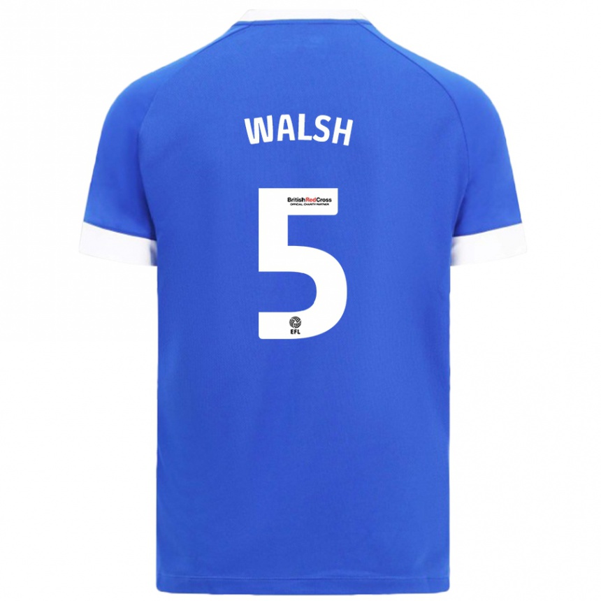 Homme Football Maillot Siobhan Walsh #5 Bleu Ciel Tenues Domicile 2024/25