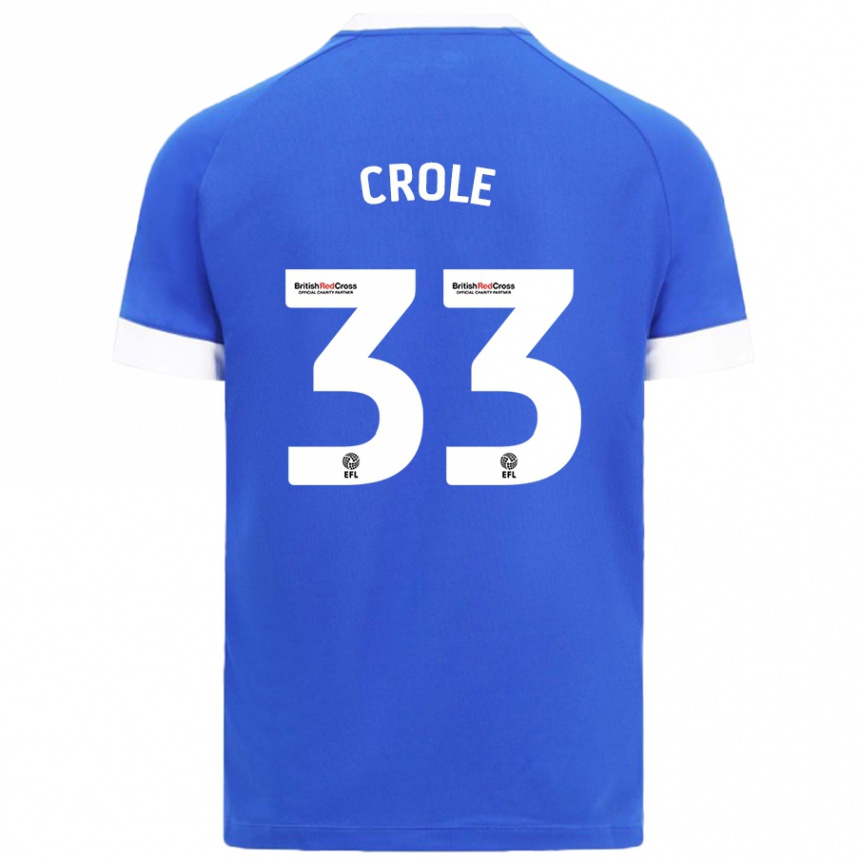 Homme Football Maillot James Crole #33 Bleu Ciel Tenues Domicile 2024/25