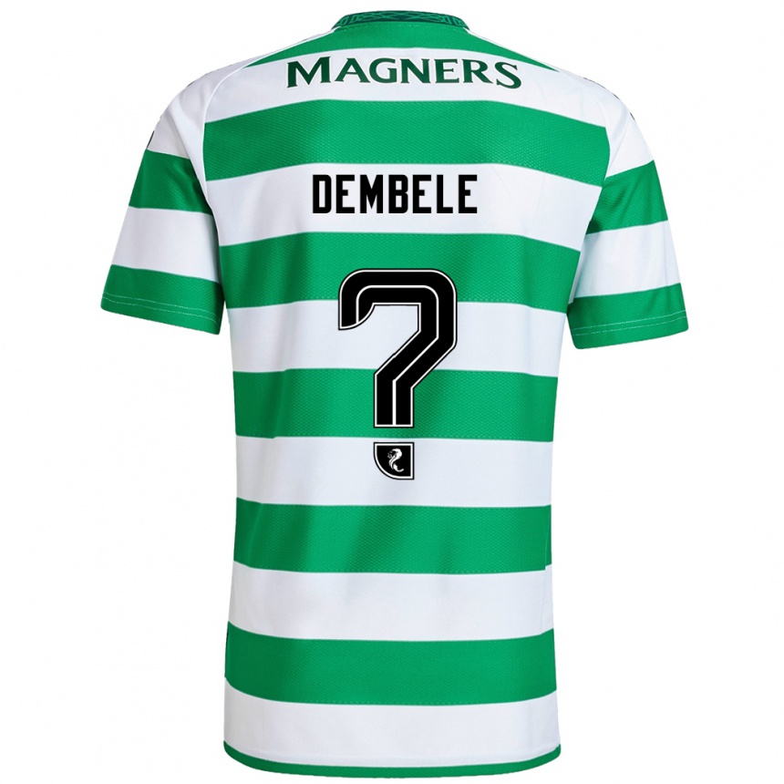 Homme Football Maillot Hassan Dembele #0 Vert Blanc Tenues Domicile 2024/25