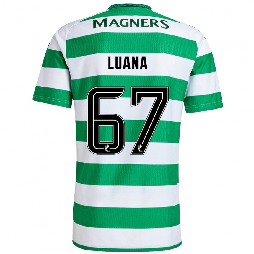 Homme Football Maillot Luana Muñoz #67 Vert Blanc Tenues Domicile 2024/25