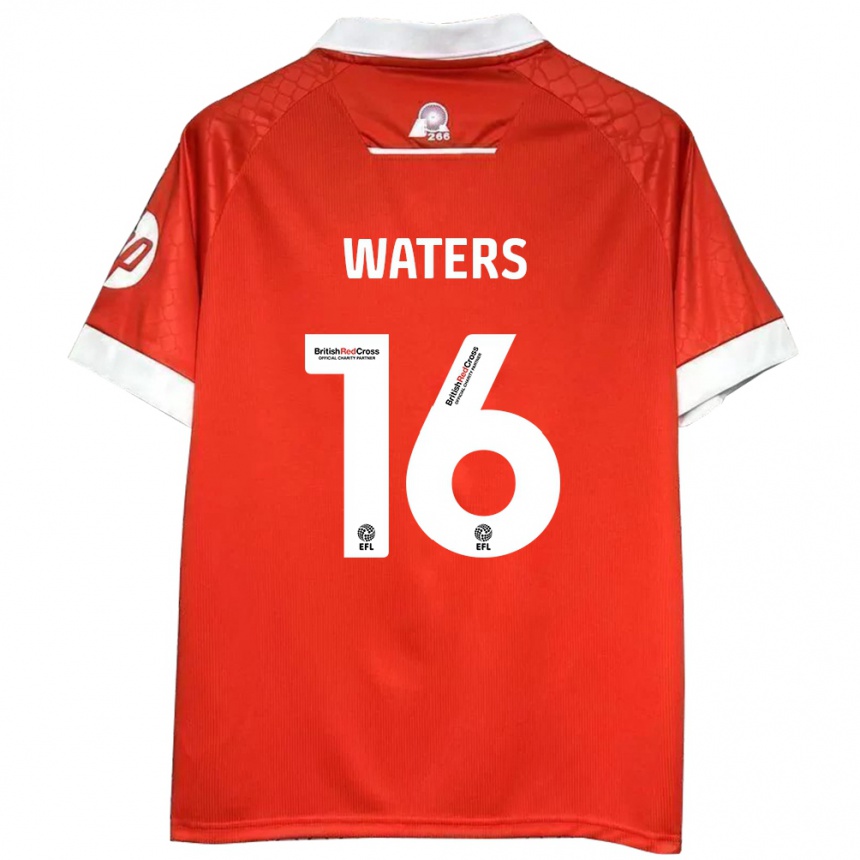 Homme Football Maillot Billy Waters #16 Rouge Blanc Tenues Domicile 2024/25