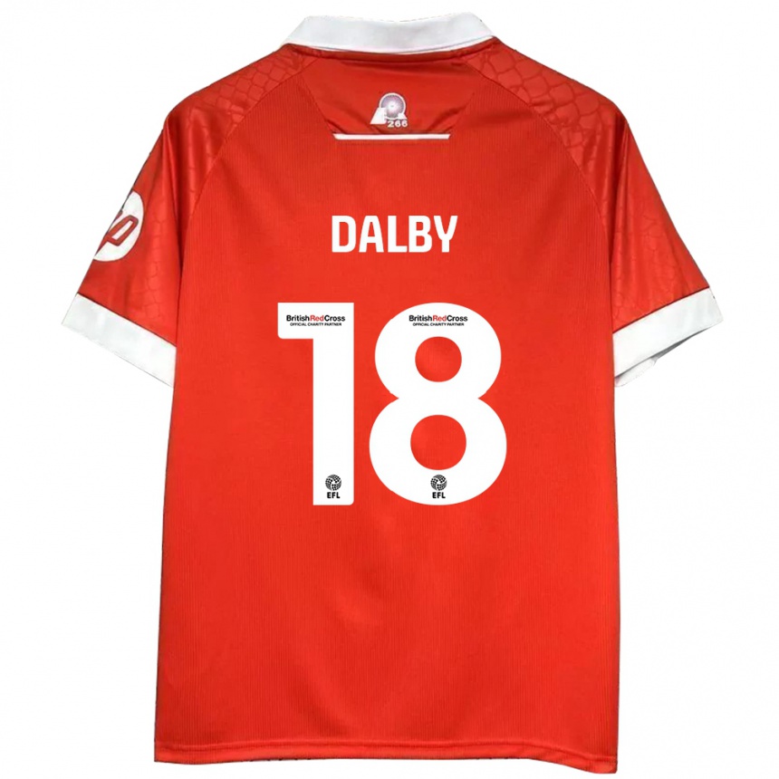 Homme Football Maillot Sam Dalby #18 Rouge Blanc Tenues Domicile 2024/25