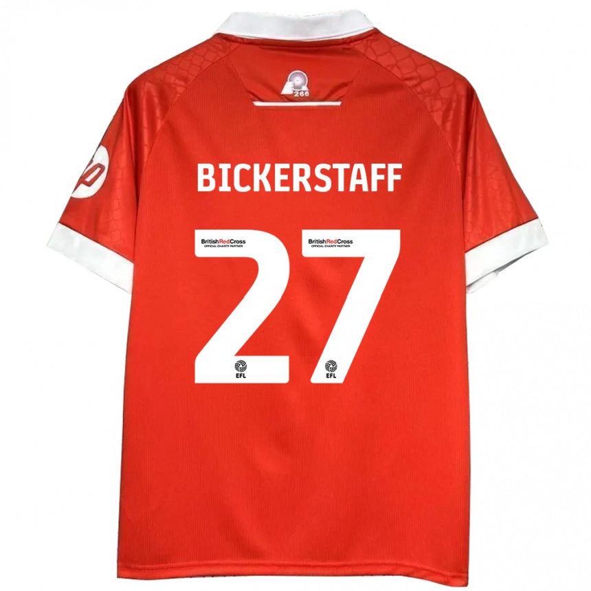 Homme Football Maillot Jake Bickerstaff #27 Rouge Blanc Tenues Domicile 2024/25