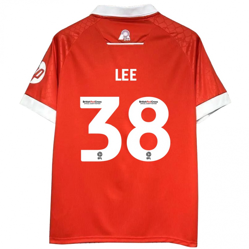 Homme Football Maillot Elliot Lee #38 Rouge Blanc Tenues Domicile 2024/25