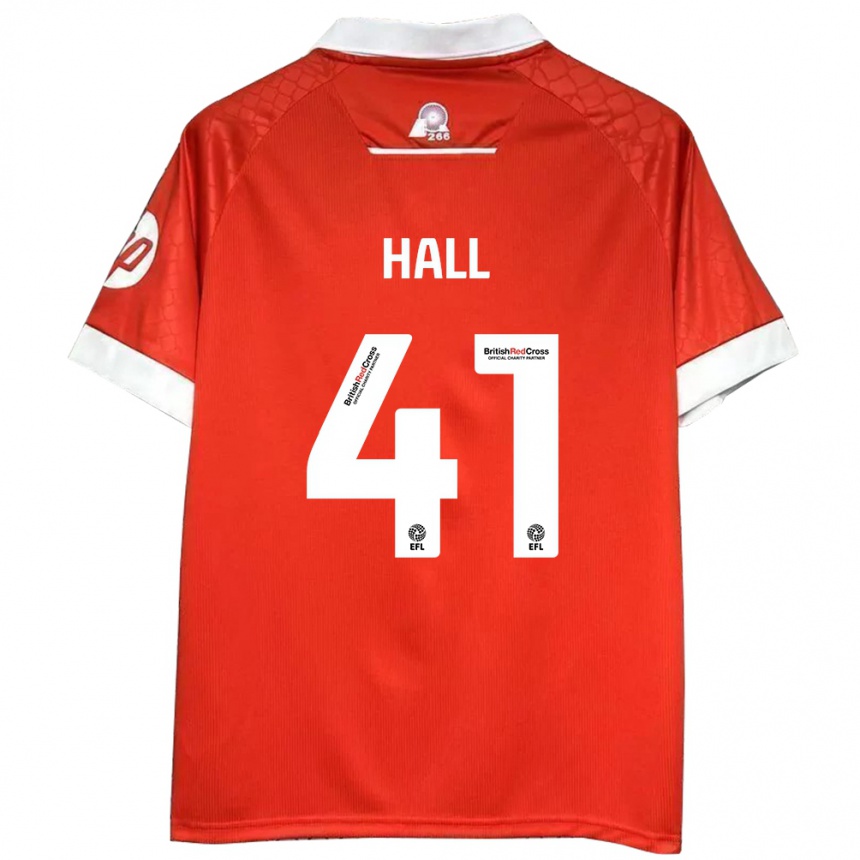 Homme Football Maillot Liam Hall #41 Rouge Blanc Tenues Domicile 2024/25