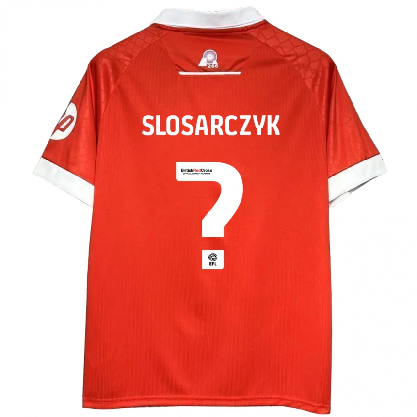 Homme Football Maillot Nikolas Slosarczyk #0 Rouge Blanc Tenues Domicile 2024/25