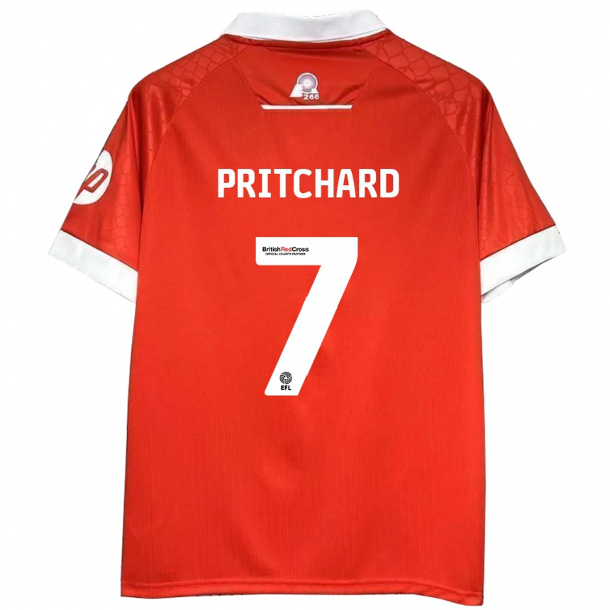 Homme Football Maillot Rebecca Pritchard #7 Rouge Blanc Tenues Domicile 2024/25