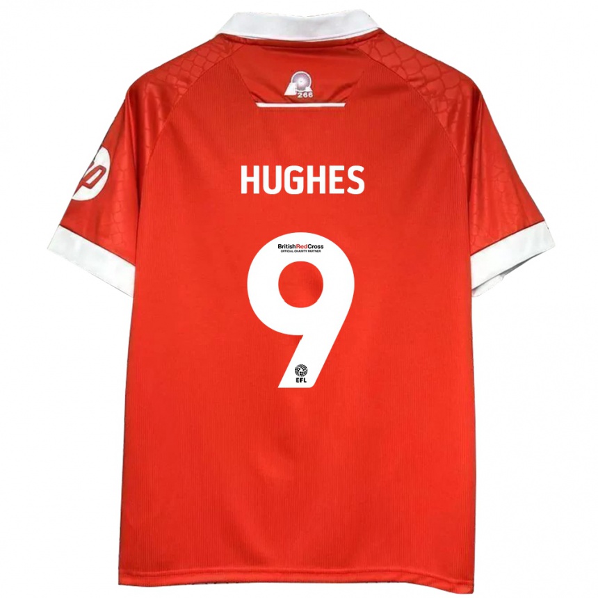 Homme Football Maillot Rosie Hughes #9 Rouge Blanc Tenues Domicile 2024/25