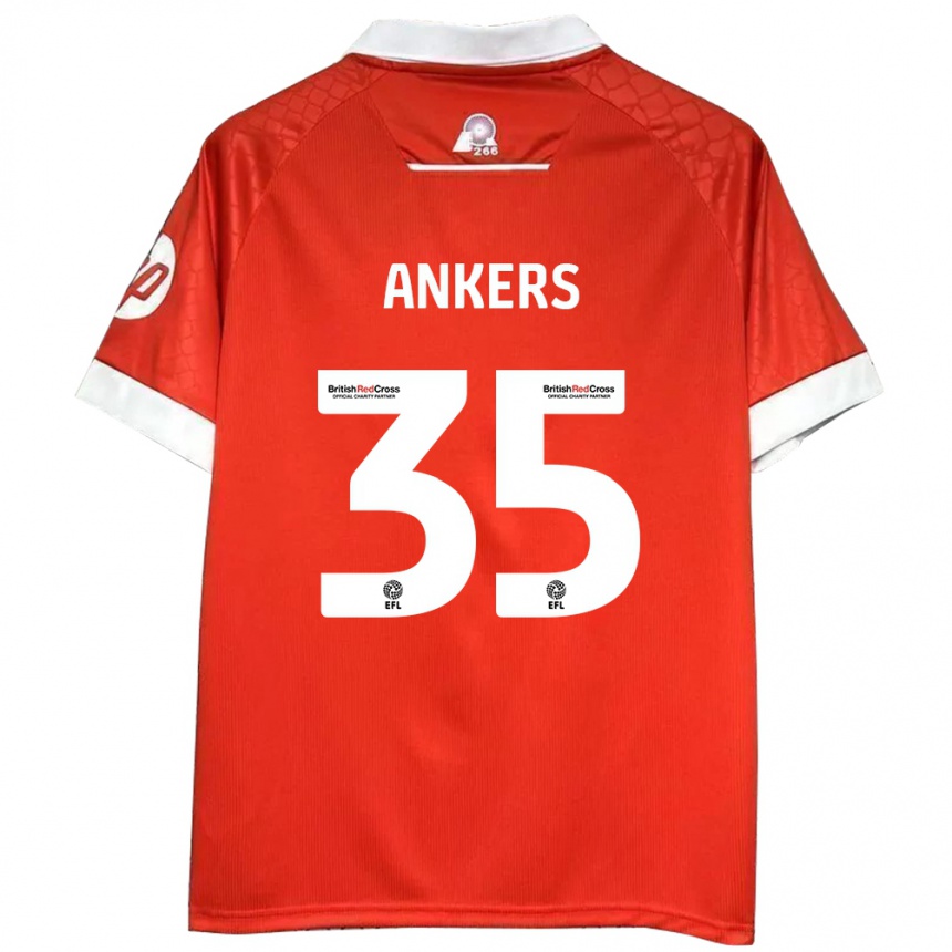 Homme Football Maillot Chloe Ankers #35 Rouge Blanc Tenues Domicile 2024/25