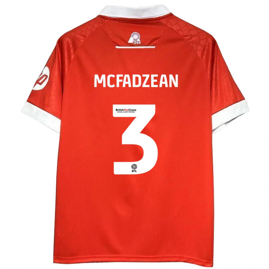 Homme Football Maillot Callum Mcfadzean #3 Rouge Blanc Tenues Domicile 2024/25