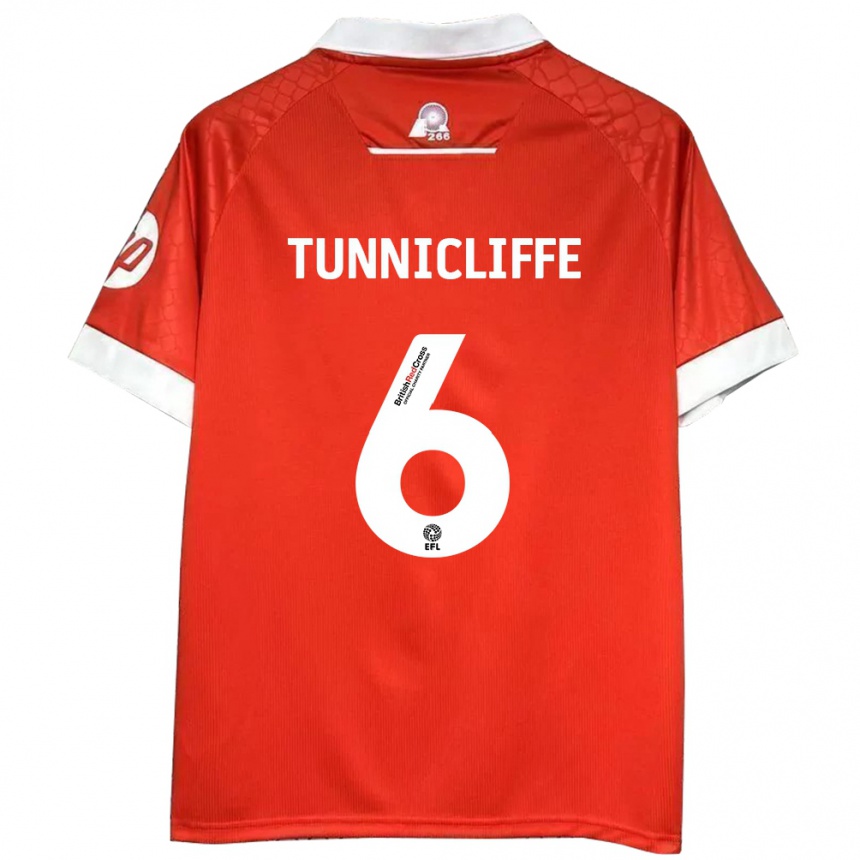 Homme Football Maillot Jordan Tunnicliffe #6 Rouge Blanc Tenues Domicile 2024/25