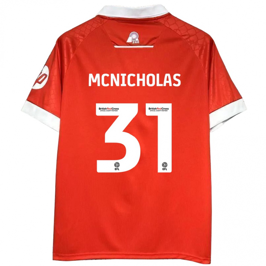 Homme Football Maillot Luke Mcnicholas #31 Rouge Blanc Tenues Domicile 2024/25