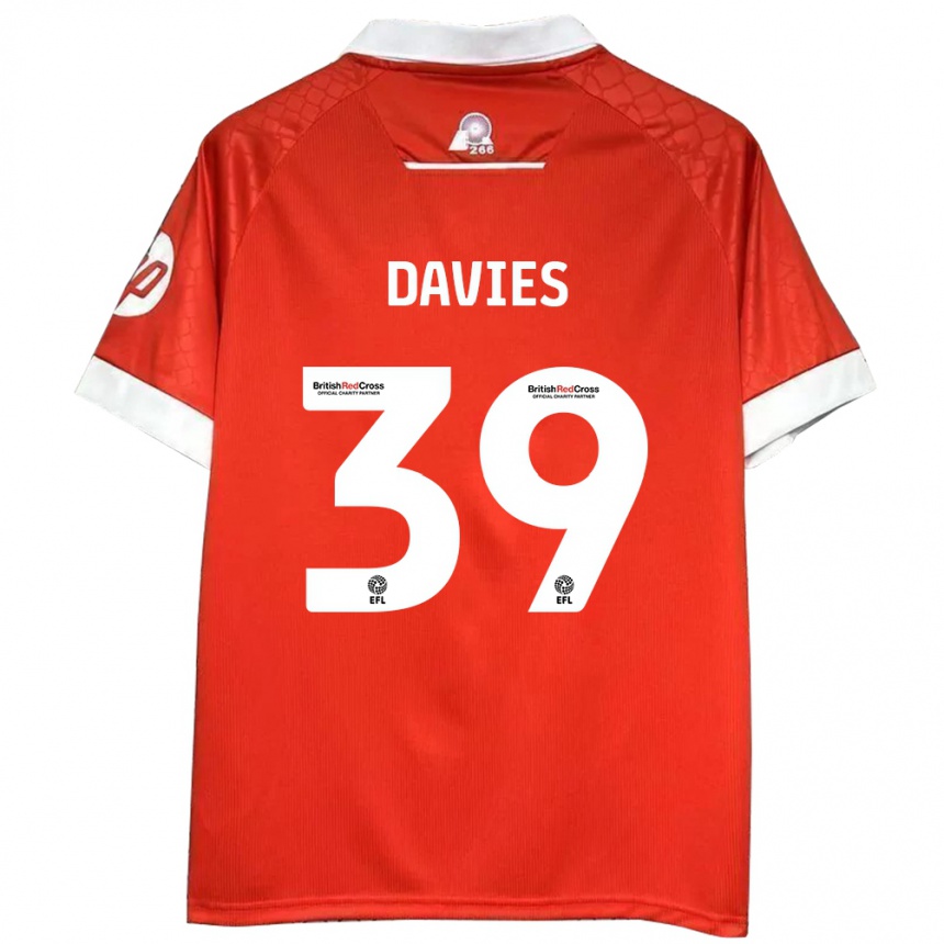 Homme Football Maillot Daniel Davies #39 Rouge Blanc Tenues Domicile 2024/25