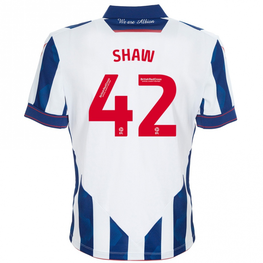 Homme Football Maillot Josh Shaw #42 Blanc Bleu Foncé Tenues Domicile 2024/25