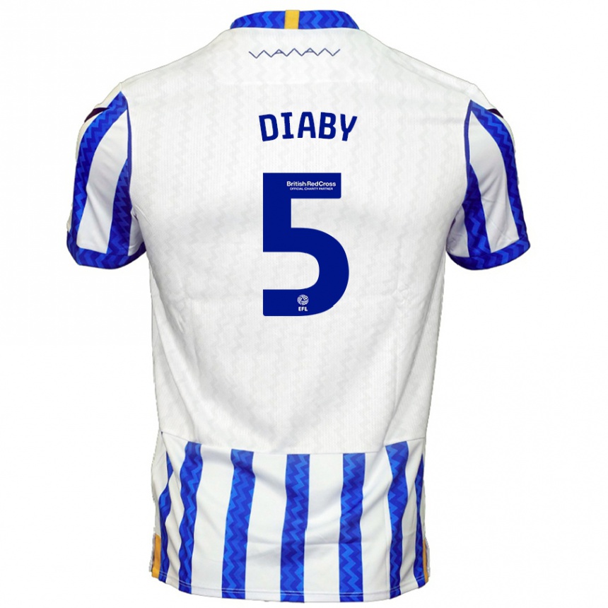 Homme Football Maillot Bambo Diaby #5 Bleu Blanc Tenues Domicile 2024/25