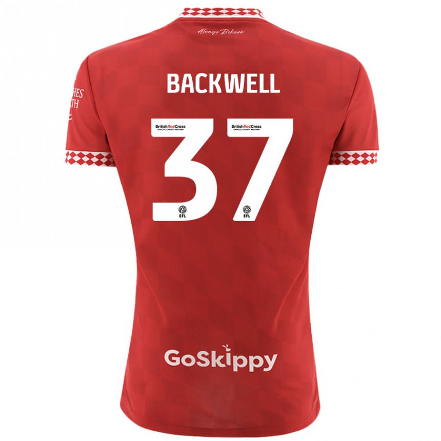 Homme Football Maillot Tommy Backwell #37 Rouge Tenues Domicile 2024/25