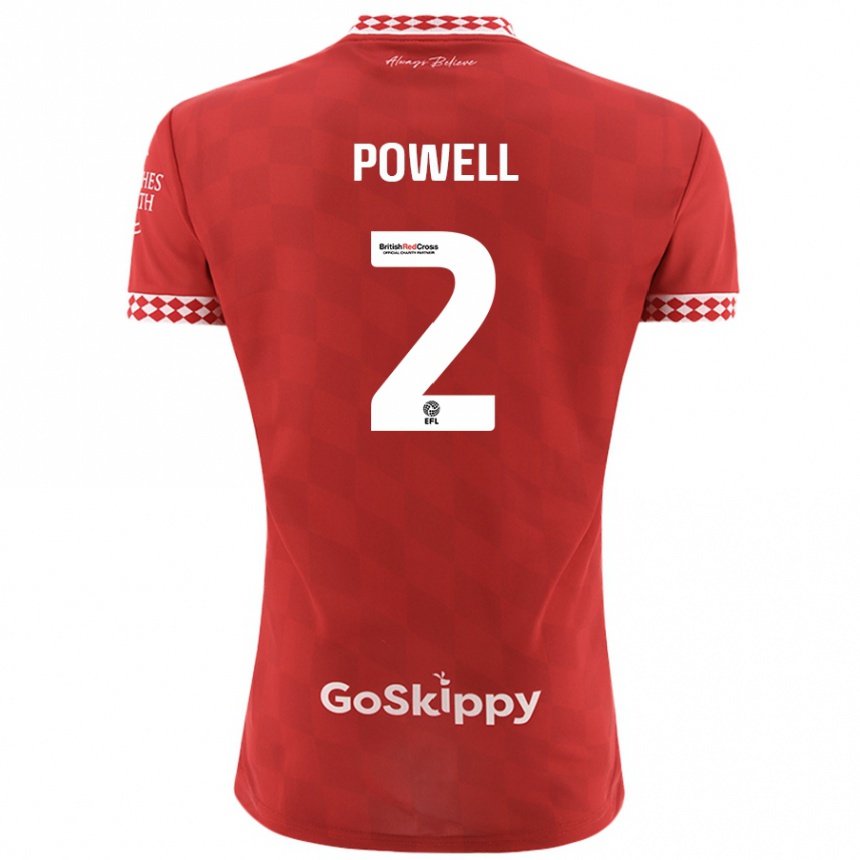 Homme Football Maillot Ella Powell #2 Rouge Tenues Domicile 2024/25