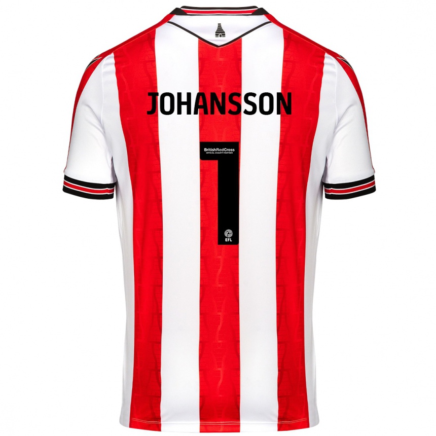 Homme Football Maillot Viktor Johansson #1 Rouge Blanc Tenues Domicile 2024/25