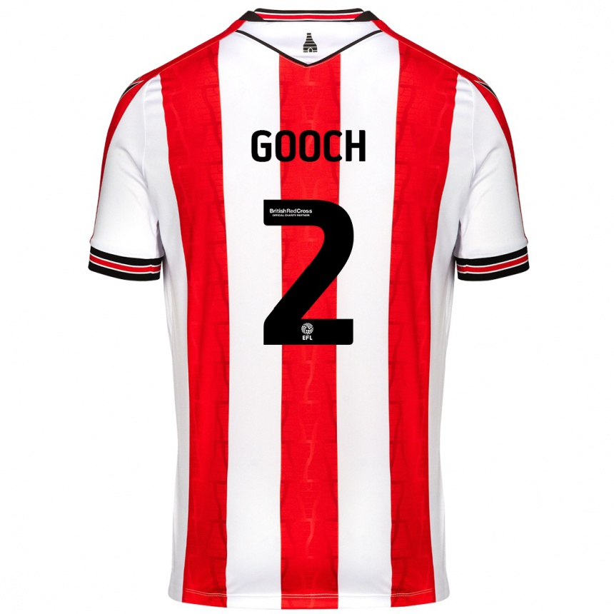 Homme Football Maillot Lynden Gooch #2 Rouge Blanc Tenues Domicile 2024/25