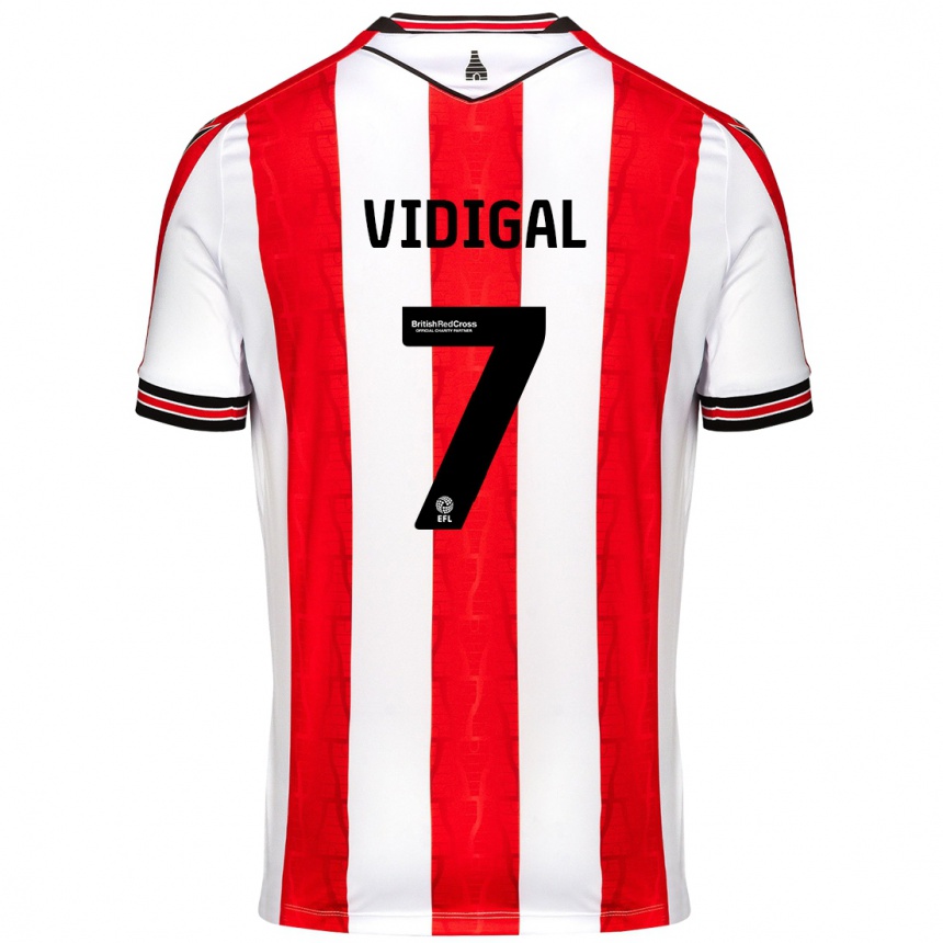 Homme Football Maillot André Vidigal #7 Rouge Blanc Tenues Domicile 2024/25