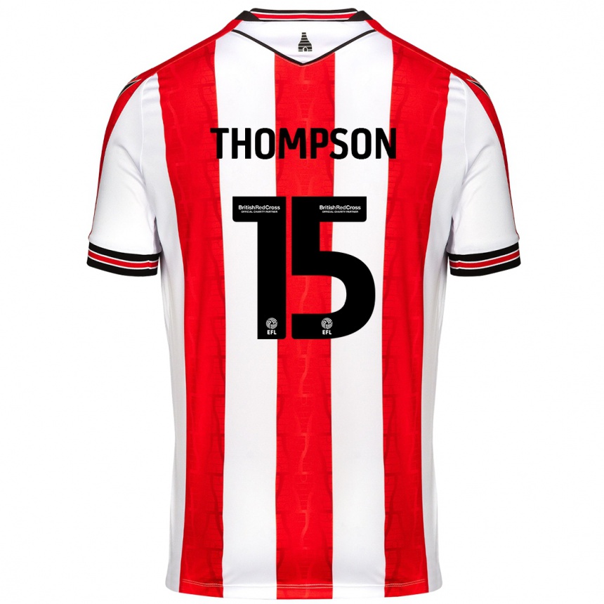 Homme Football Maillot Jordan Thompson #15 Rouge Blanc Tenues Domicile 2024/25