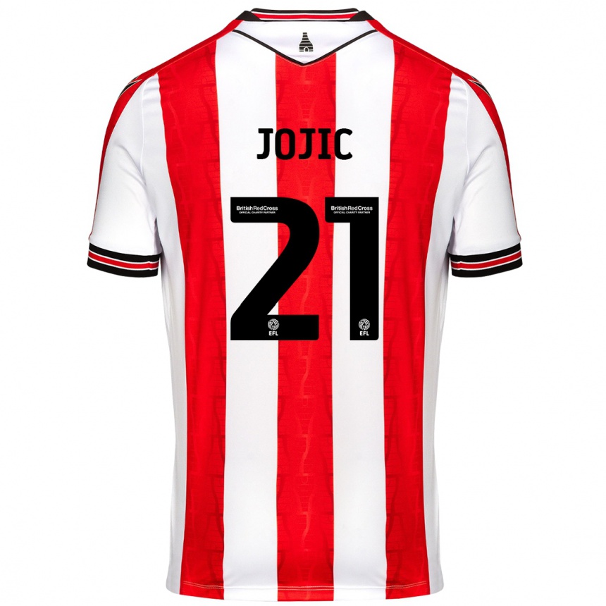 Homme Football Maillot Nikola Jojic #21 Rouge Blanc Tenues Domicile 2024/25