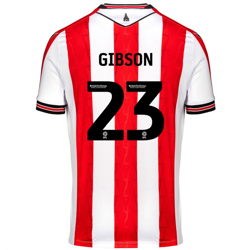 Homme Football Maillot Ben Gibson #23 Rouge Blanc Tenues Domicile 2024/25