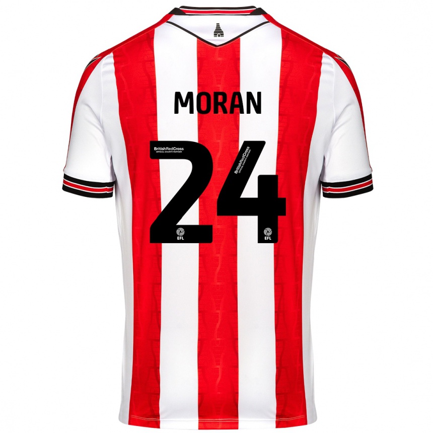 Homme Football Maillot Andrew Moran #24 Rouge Blanc Tenues Domicile 2024/25