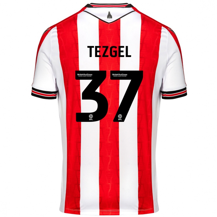 Homme Football Maillot Emre Tezgel #37 Rouge Blanc Tenues Domicile 2024/25