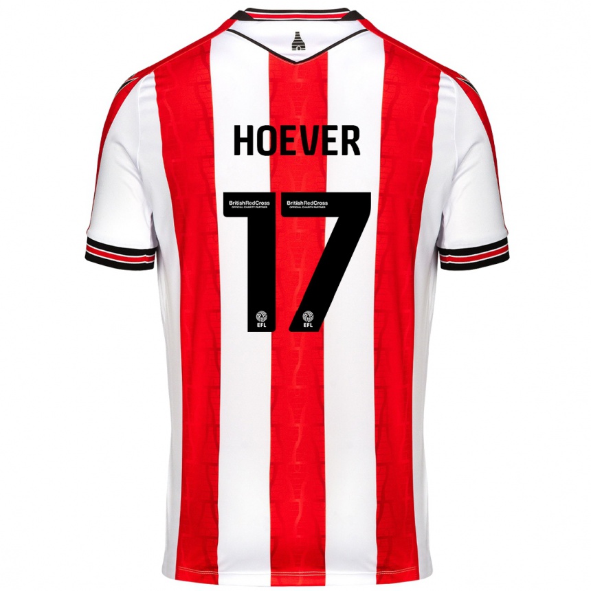 Homme Football Maillot Ki-Jana Hoever #17 Rouge Blanc Tenues Domicile 2024/25